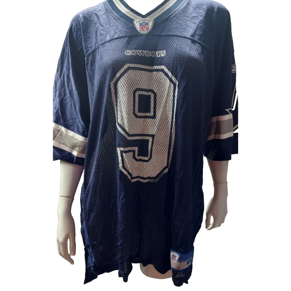 Tony Romo Dallas Cowboys large #9 jersey nylon Reebok NFL football FLAWS